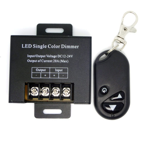 DC12/24V Max 20Ax1CH, Universal LED Wireless RF Remote Controller For Single Color Led Strips or Modules